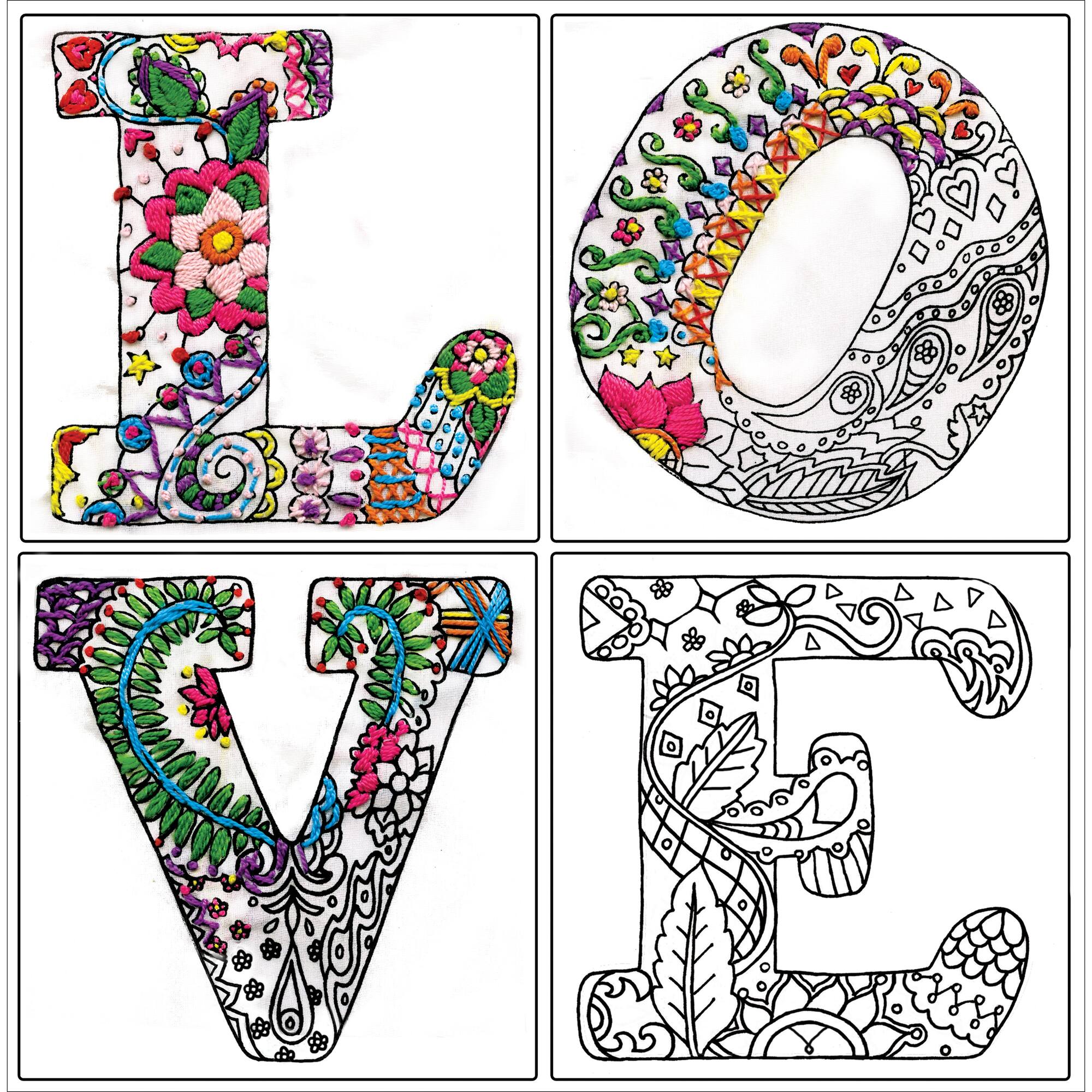 Design Works™ Zenbroidery™ Love Stamped Embroidery Kit